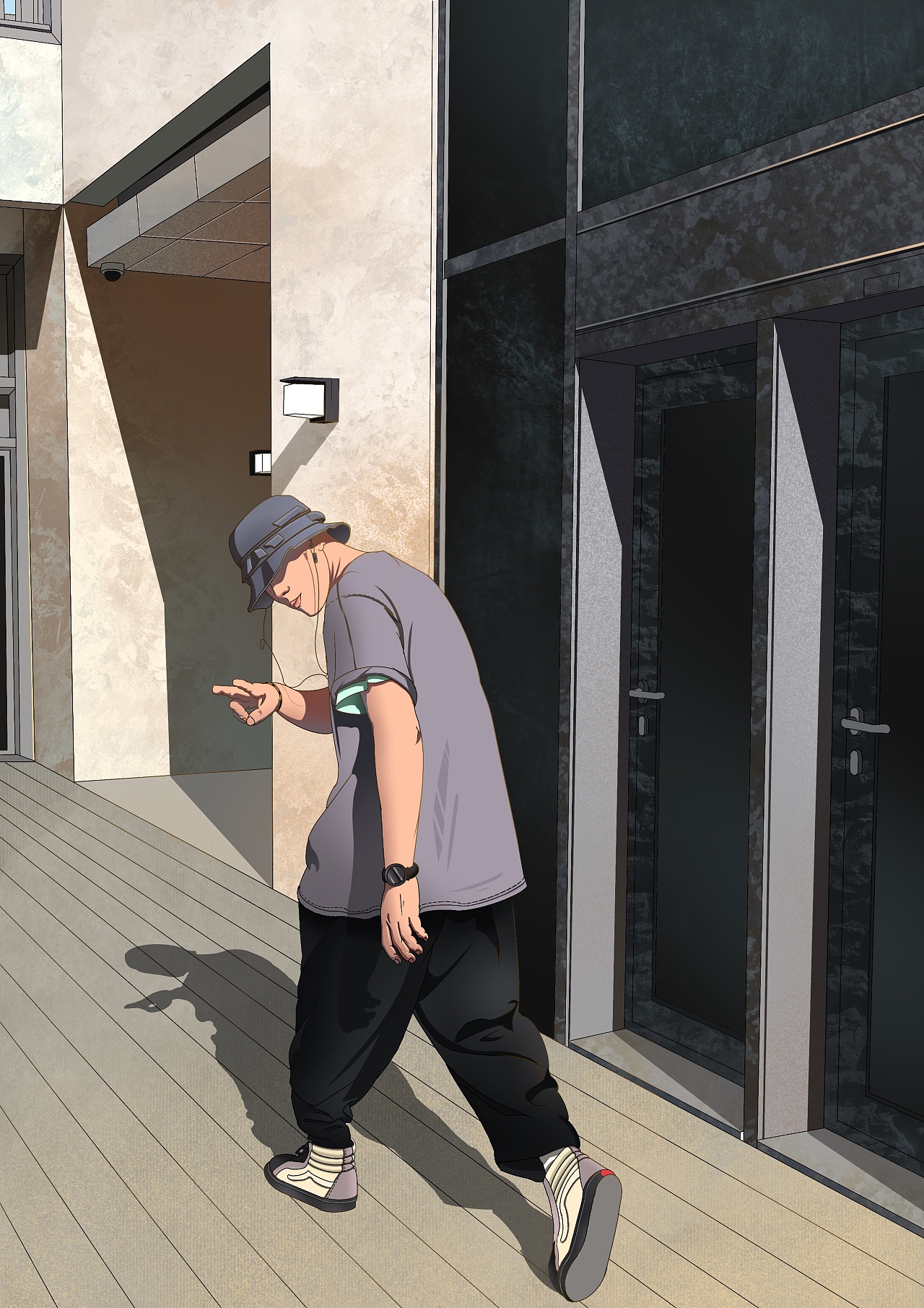 人物场景照片插画练习