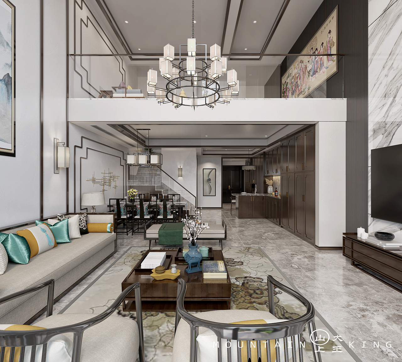 禅意蝉翼----新中式风格（别墅 • 盈峰翠邸）