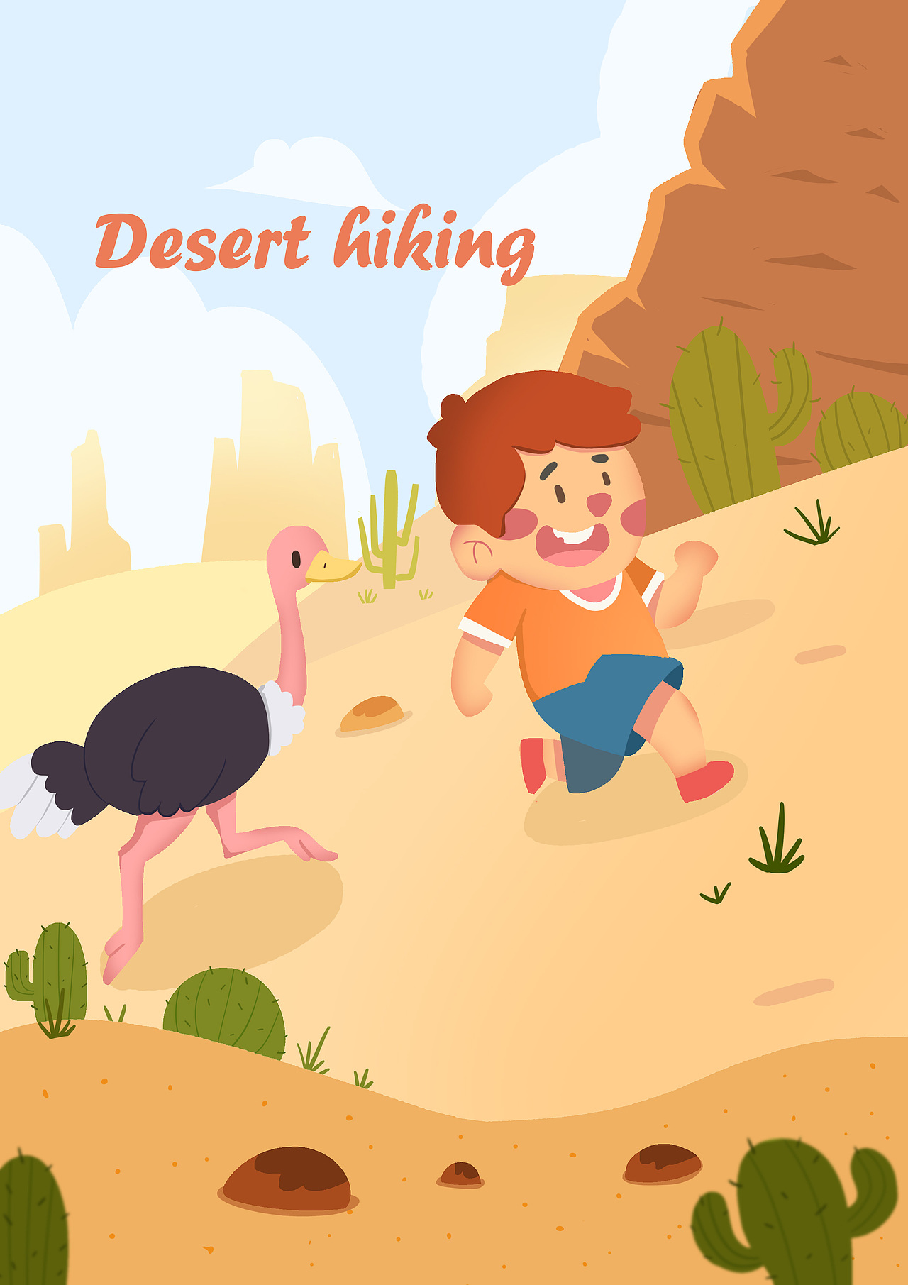 沙漠 儿童插画 单词绘本（图ZMTkxMTA1Nzg0） - 儿童插画 - 站酷设计师大尾巴羊丶原创素材 - 站酷ZCOOL