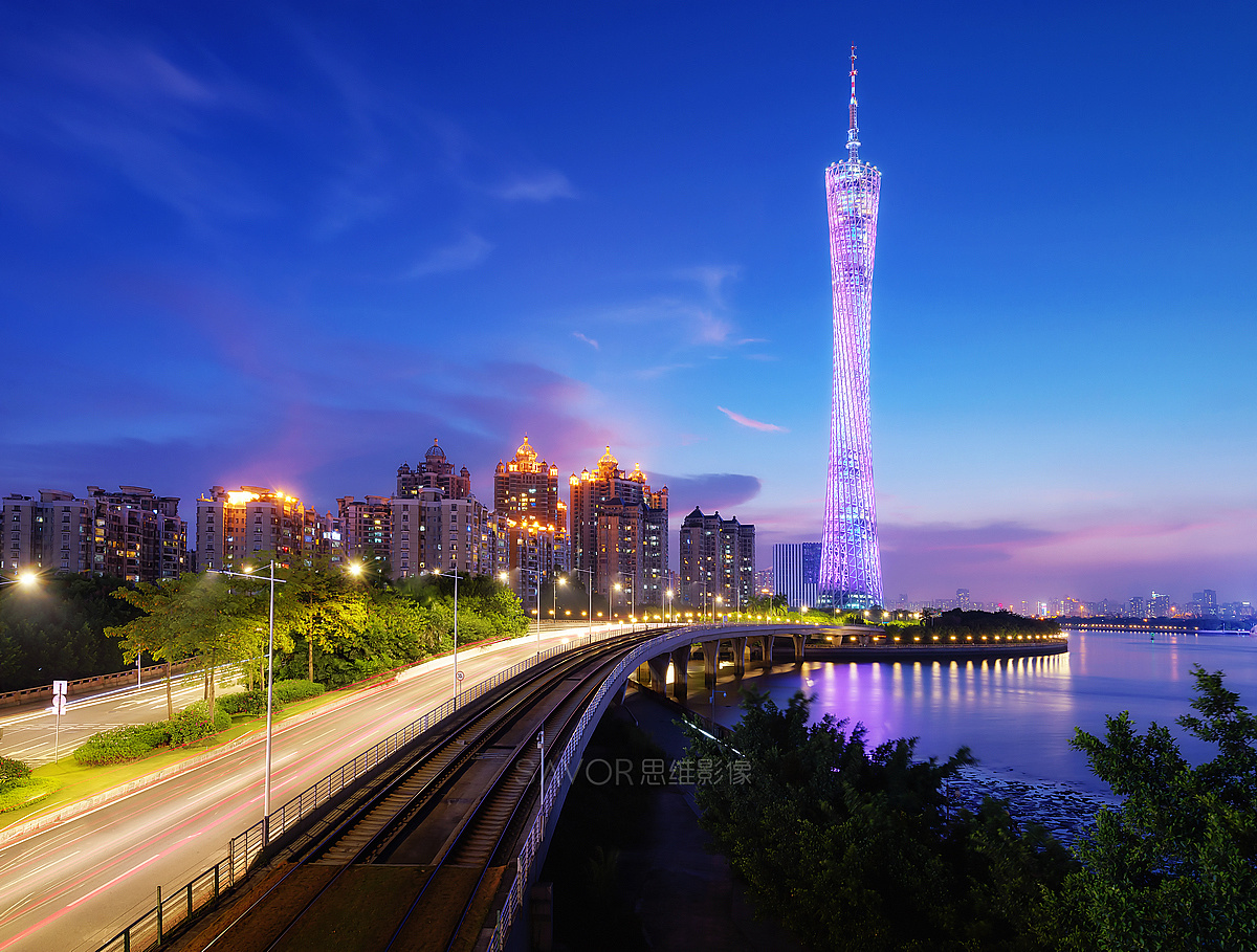 广州珠江新城cbd金融中心小蛮腰秋冬季夜景分镜抽帧