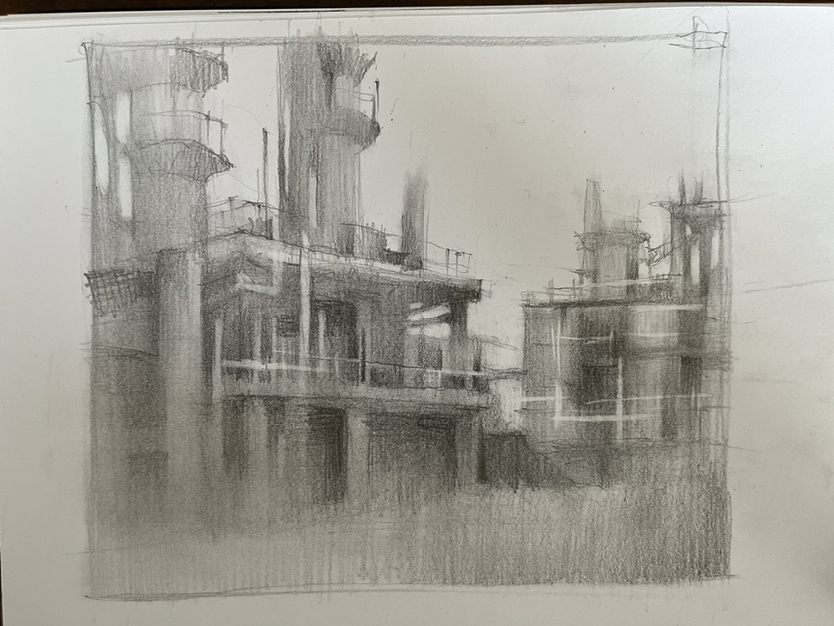 石化管弦乐 54*74cm 水彩