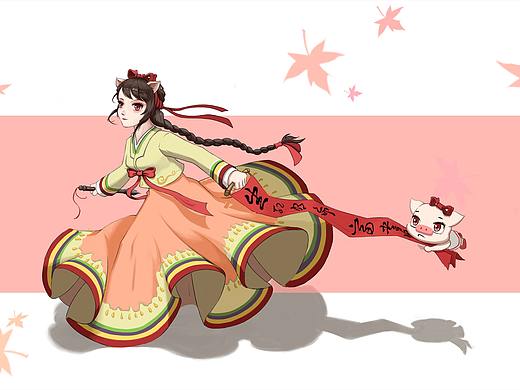 少女和猪（个人主页-ZNDIyOTU1NzI=） - 创作习作 - 站酷设计师懒空气原创素材 - 站酷ZCOOL