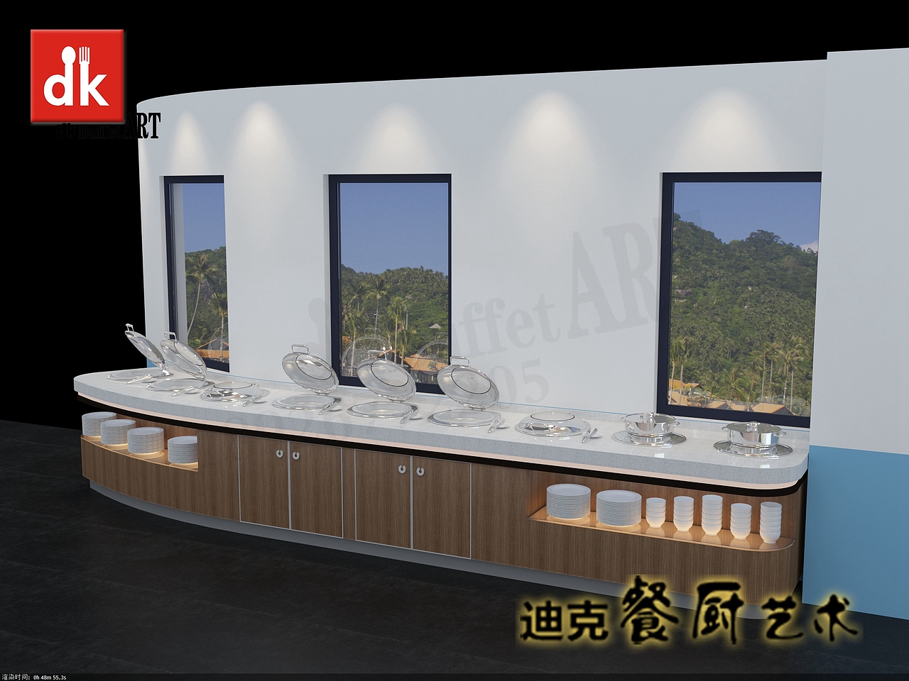 专业定制高端自助餐台生产商 酒店宴会移动布菲车
