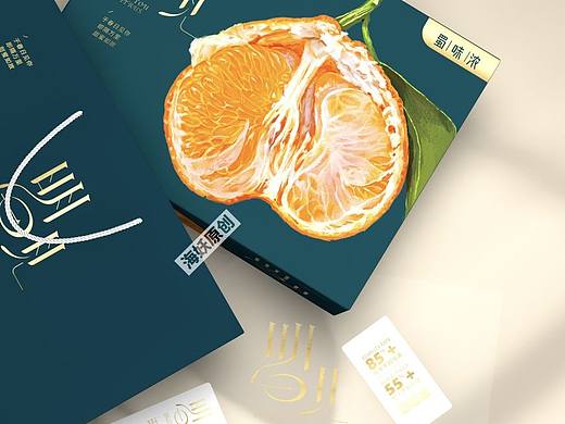 ｛原创｝柑橘水果零食礼盒手绘插画包装设计