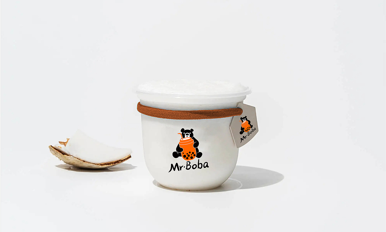 手绘奶茶店logo|小熊logo