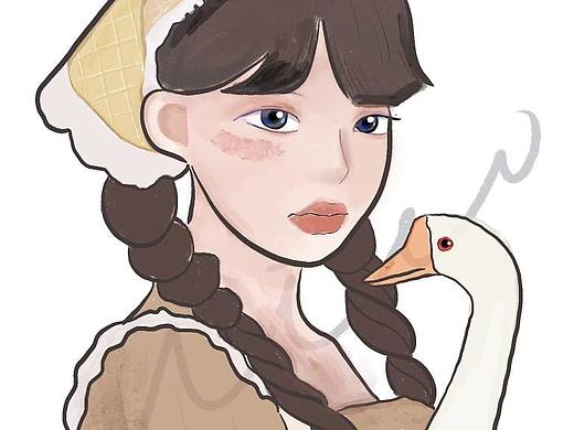 『手绘头像系列』鹅鹅女孩🦢