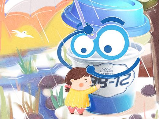 给蒙牛冠益乳画的官微宣传图