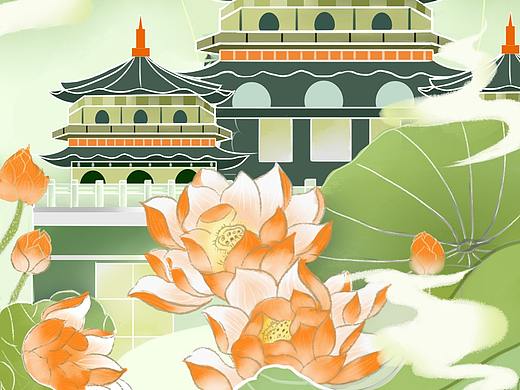 学校图书馆插画设计