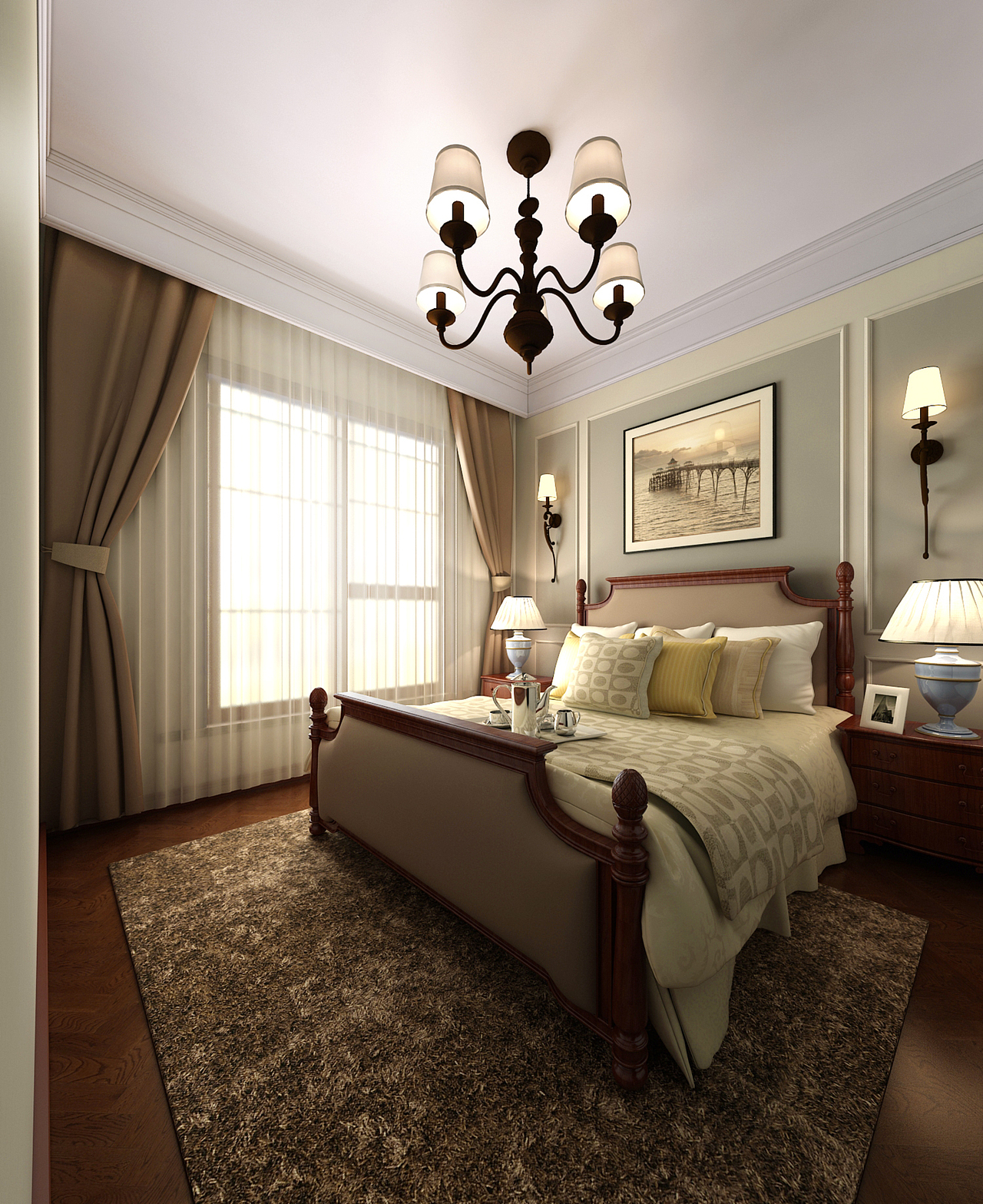 融创中心217平米美式风格装修效果图