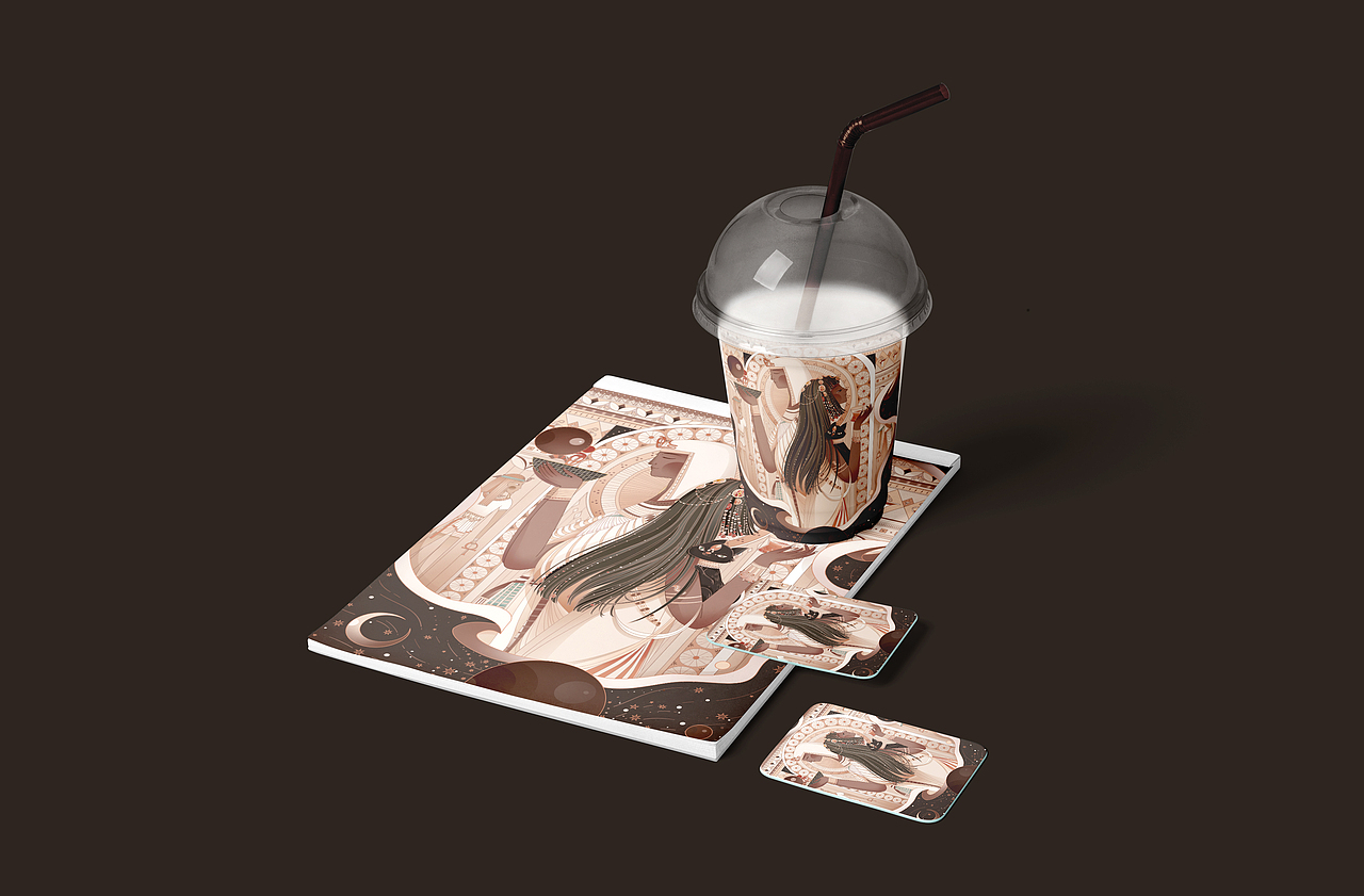 国风小清新插画包装&茶系列——埃及恋人