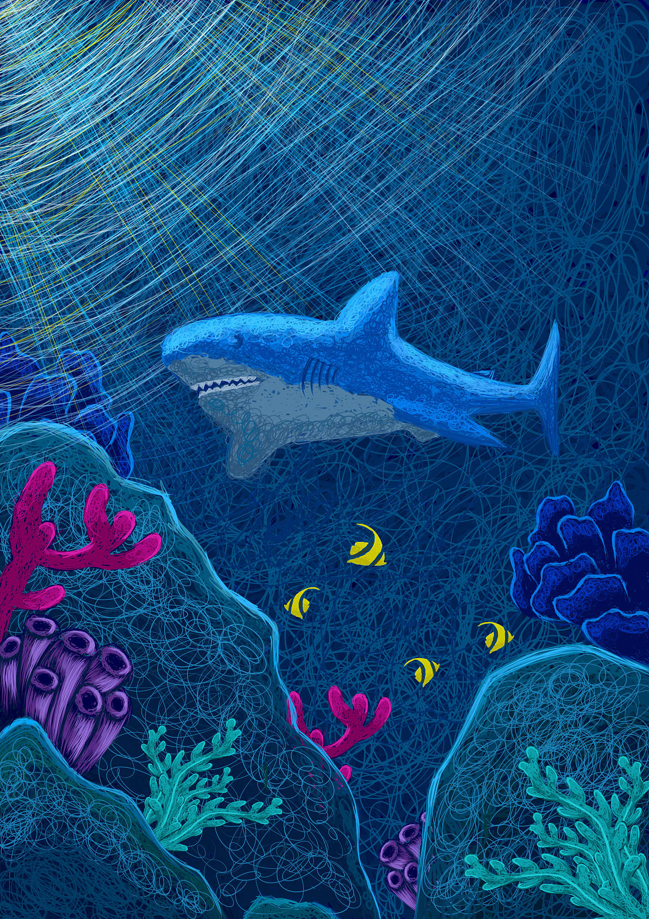 线圈插画-海底世界|插画|创作习作|lyncu - 原创作品 - 站酷 (zcool)