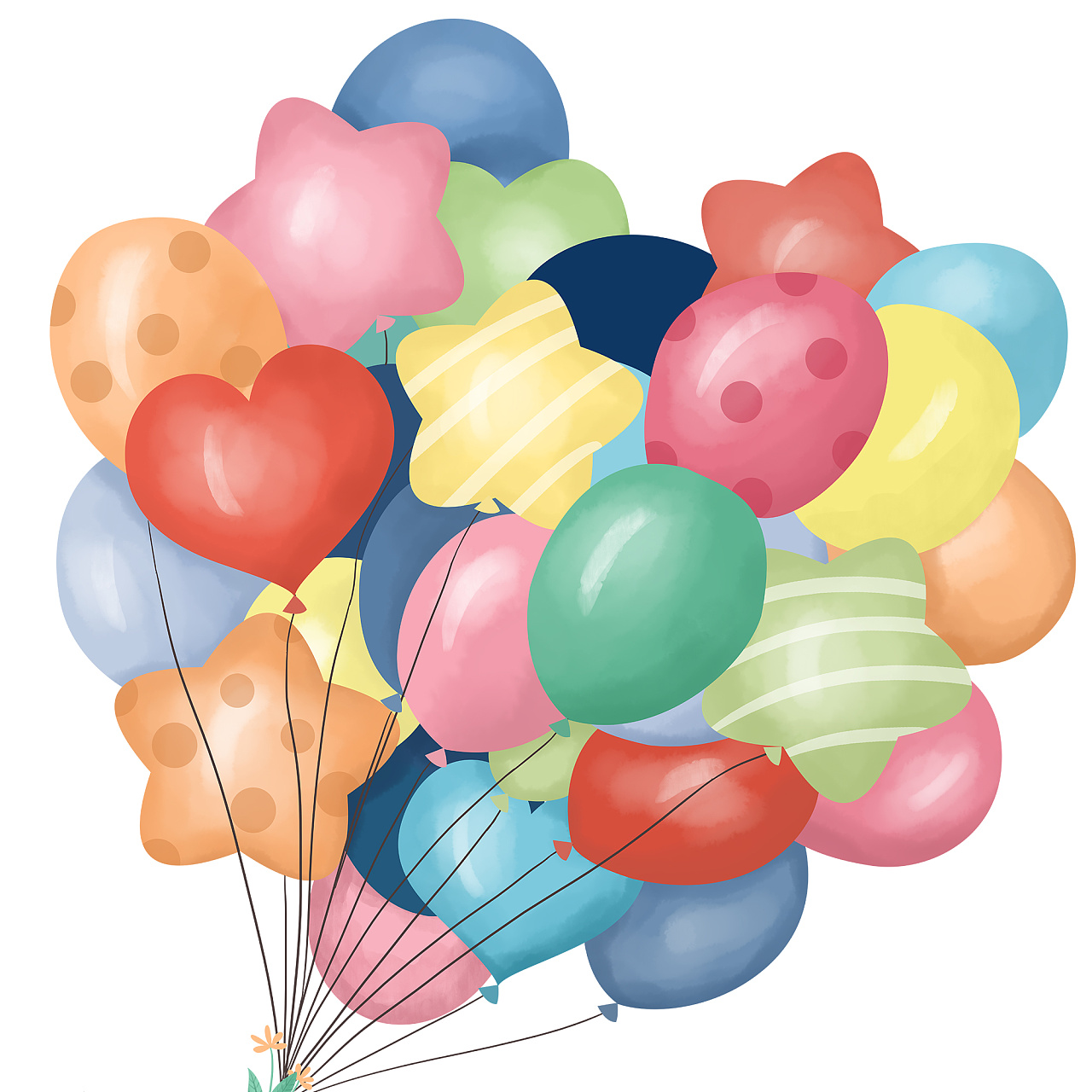 卡通手绘可爱动物气球图片素材免费下载 - 觅知网