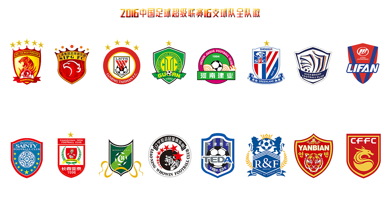 2016中超16球队队徽