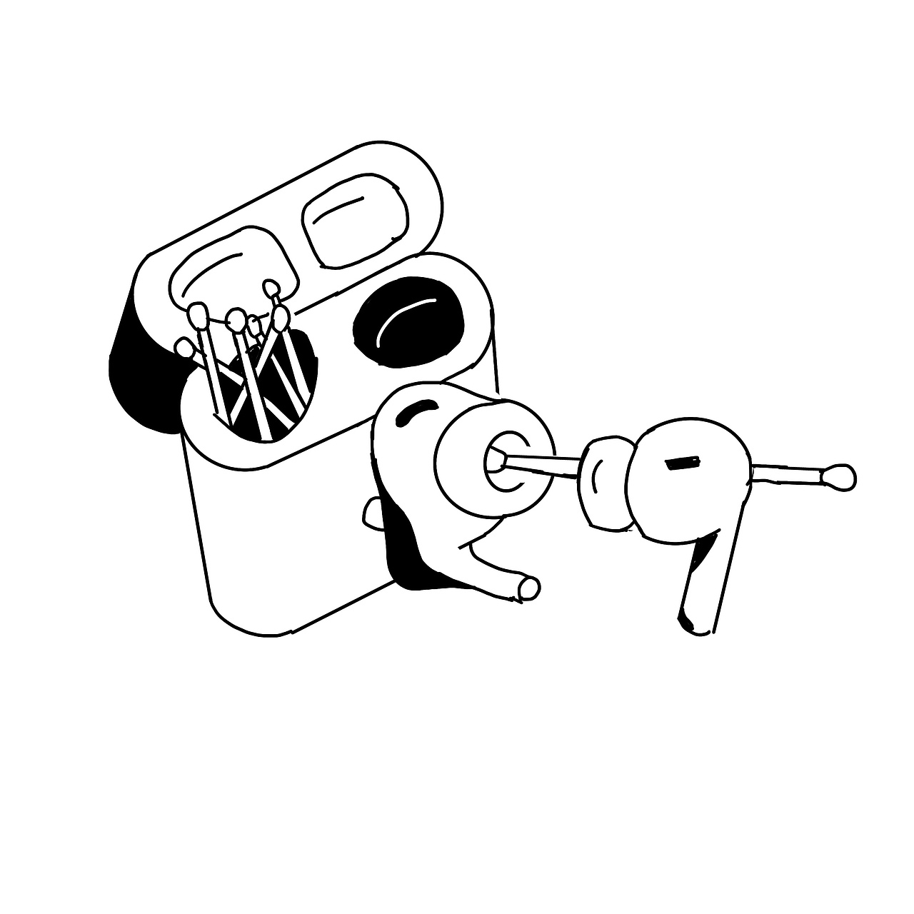 airpods 日常|插画|绘本|小顽玩玩玩_原创作品-站酷zcool