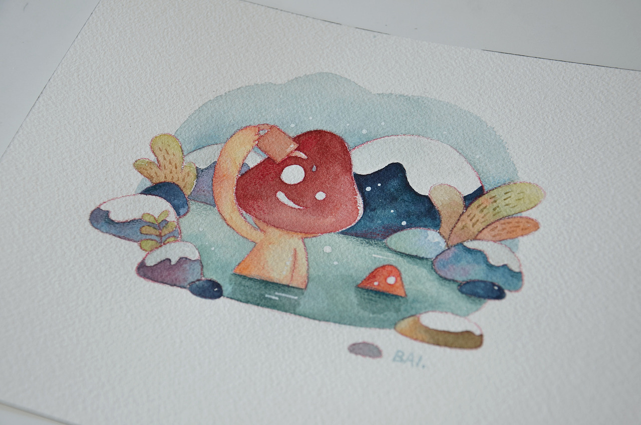 绘日记 · 蘑菇菌的日常 · 水彩插画（图ZNzMwMTkxMjg=） - 艺术插画 - 站酷设计师蘑菇Q原创素材 - 站酷ZCOOL