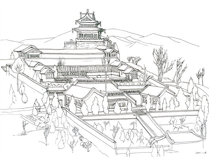 魁星楼文津阁——避暑山庄举报14分享原创作品插画艺术插画表情