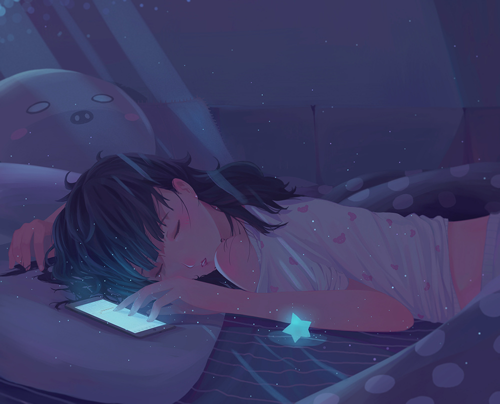 【故事插画】陪着月亮一起孤独