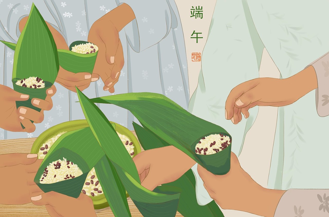 端午包粽子（图ZMzAyNzY0Mzg4） - 创作习作 - 站酷设计师养心房主原创素材 - 站酷ZCOOL