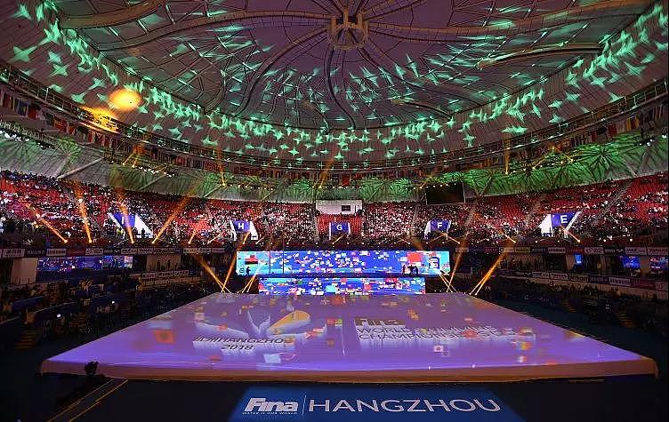杭州短池世锦赛开幕,8分钟裸眼3D秀
