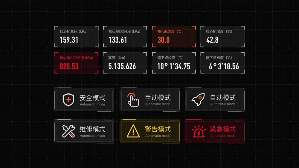 数据可视化-天和核心舱操作系统FUI风格概念设计（图ZMjY5MDI3NjAw） - 软件界面 - 站酷设计师梁子君原创素材 - 站酷ZCOOL