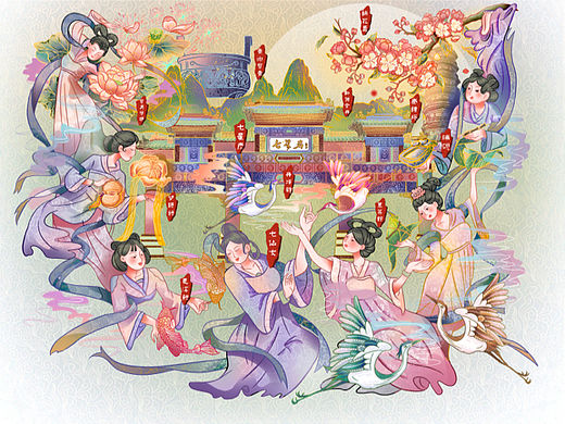 肇庆城市插画｜国风线性插画（个人主页-ZNjIwMTAzNjA=） - 商业插画 - 站酷设计师岑有山原创素材 - 站酷ZCOOL