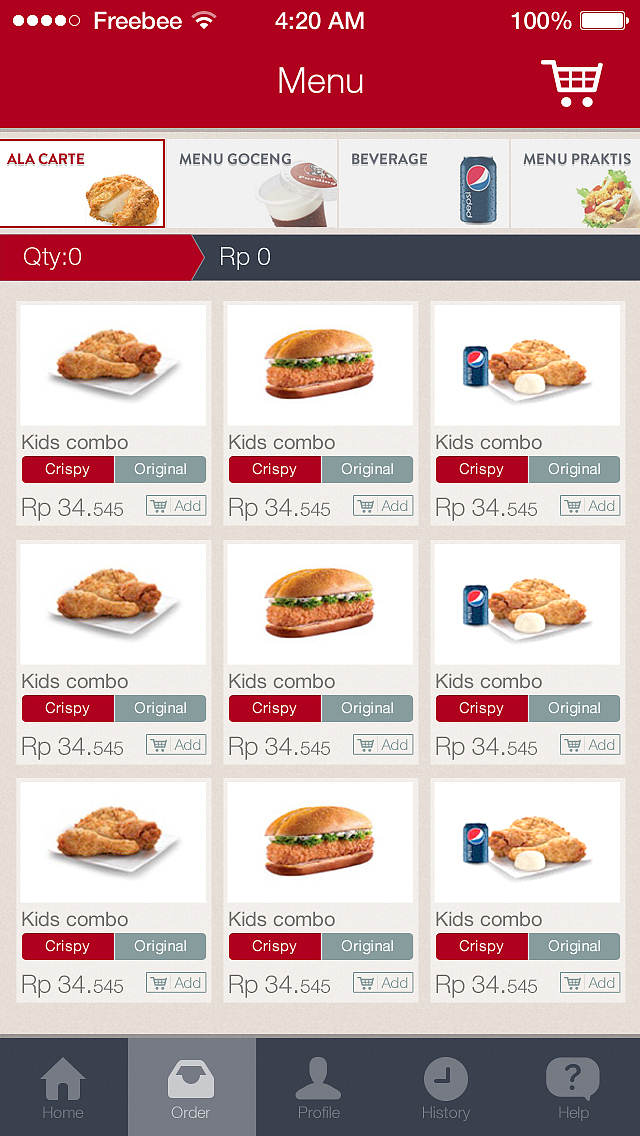 印尼肯德基APP设计（图ZMTQyNDE0MDA=） - APP界面 - 站酷设计师麟多多原创素材 - 站酷ZCOOL