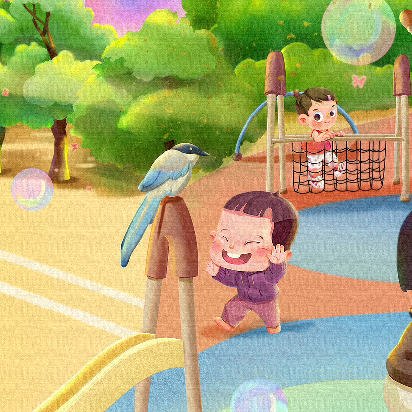 🦢🦢🦢童年美好时光（图ZMzI1NzU1MTg4） - 儿童插画 - 站酷设计师猫啊的原创素材 - 站酷ZCOOL
