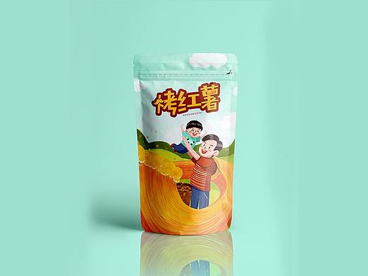 烤红薯手绘包装袋