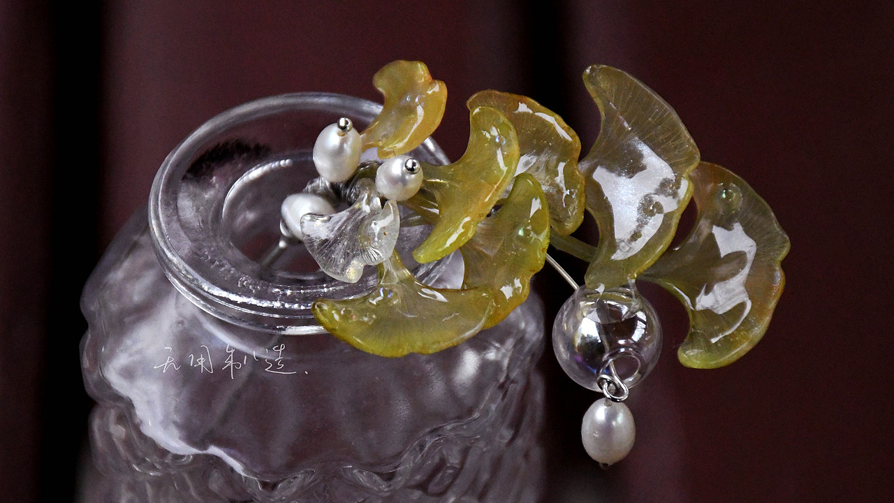 热缩片银杏发簪（图ZMjI2OTM0Mzgw） - 首饰设计 - 站酷设计师无用工厂原创素材 - 站酷ZCOOL