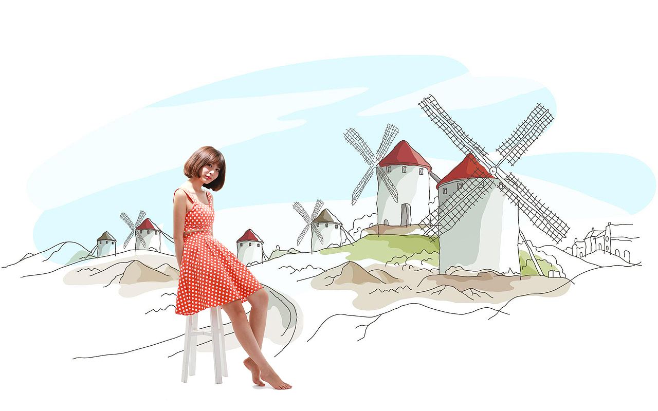 簡筆畫《世界那么大，我想去看看》（圖ZMzI2MDIzOTY=） - 人像攝影 - 站酷設(shè)計師hubo1028原創(chuàng)素材 - 站酷ZCOOL