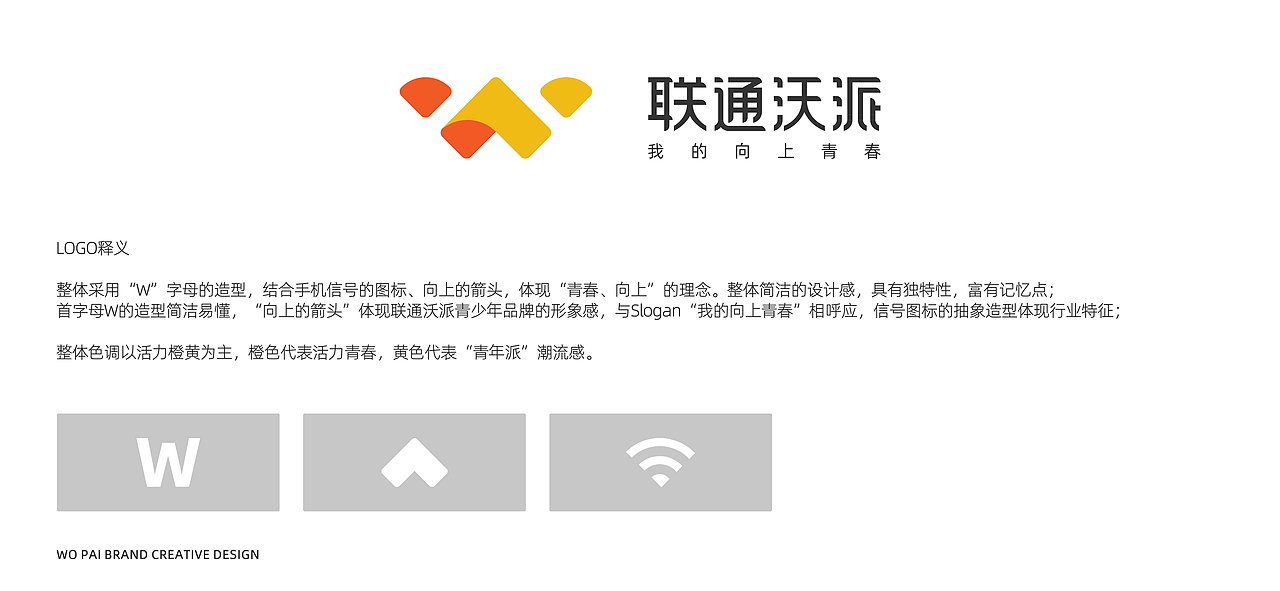 联通沃派|我的向上青春-品牌LOGO设计（图ZMzA1Mjk4NTQ0） - Logo - 站酷设计师大斌OGOGI原创素材 - 站酷ZCOOL