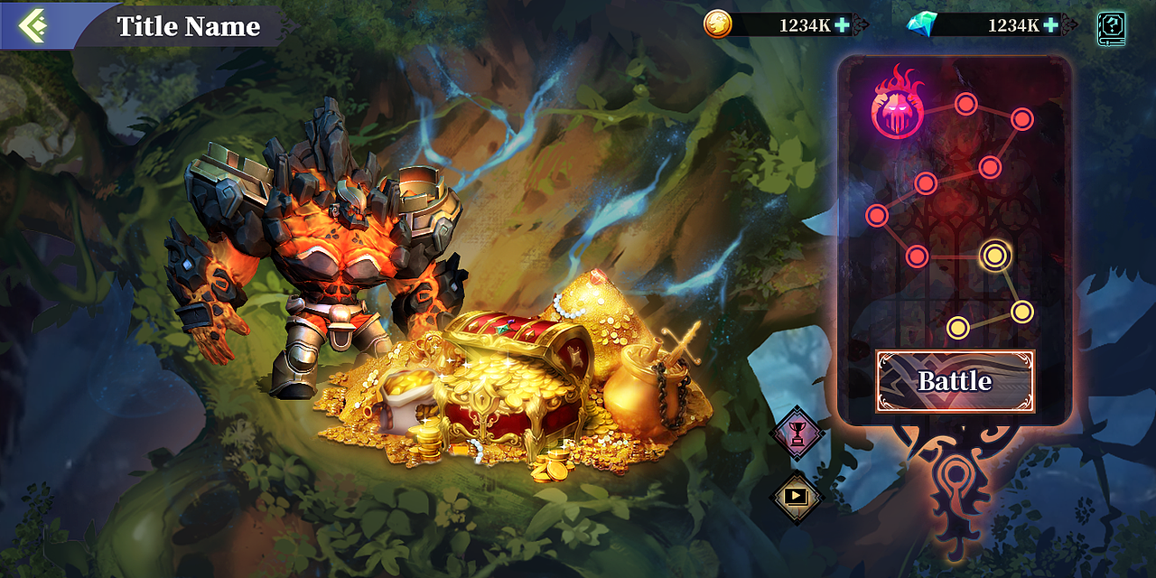 扁平化,哥特与魔幻--放置手游ui设计|ui|游戏ui|酒瓶见底_原创作品