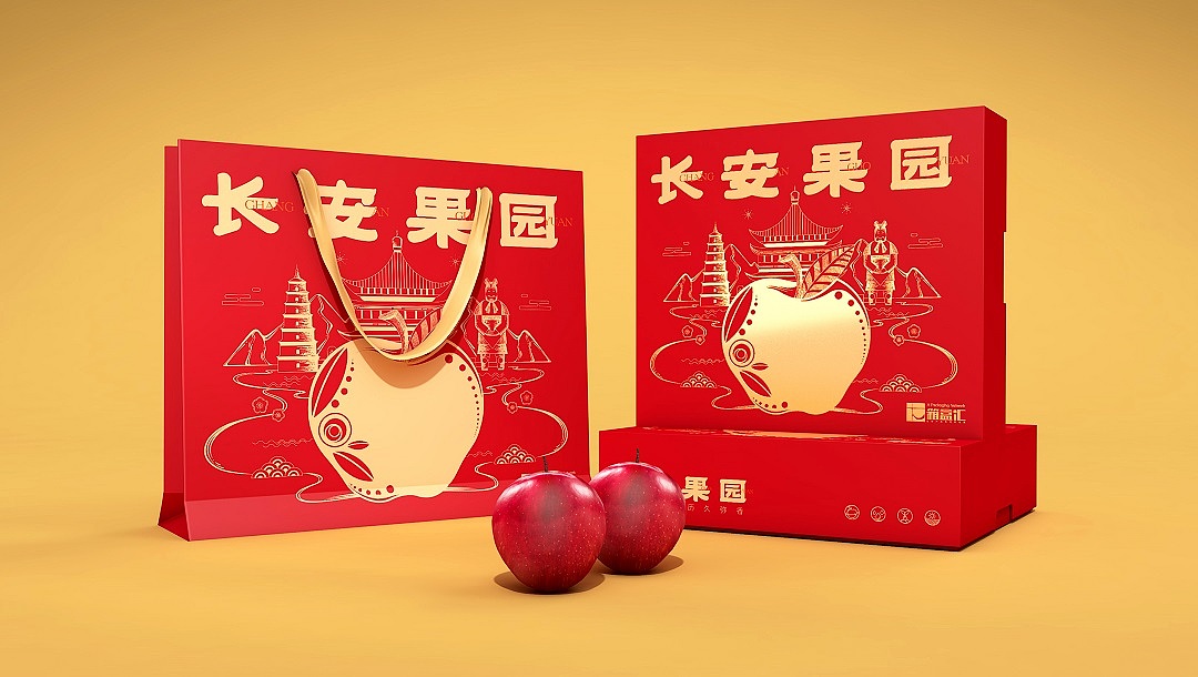 "长安果园"苹果礼盒包装设计