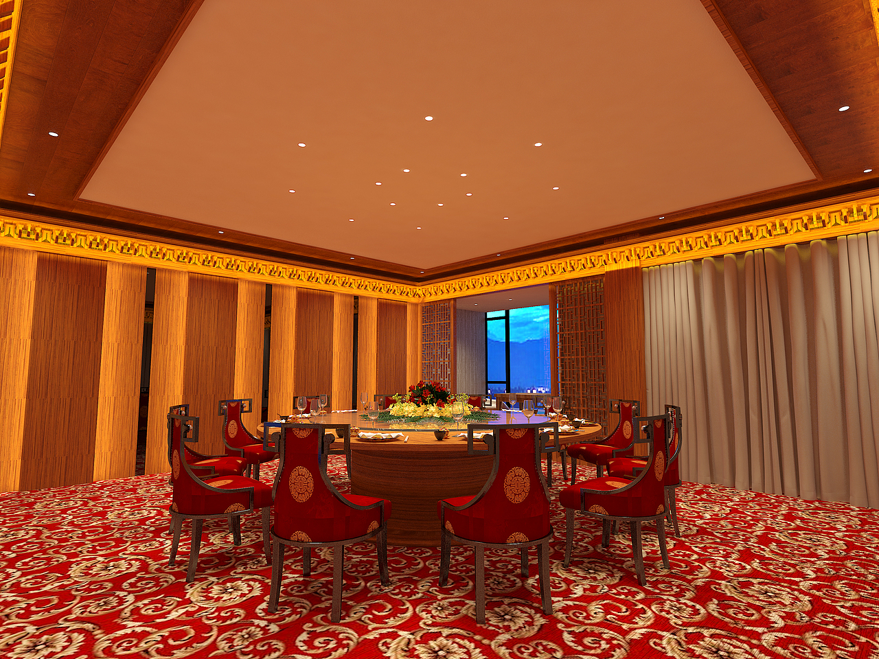 红的像火的民族餐厅