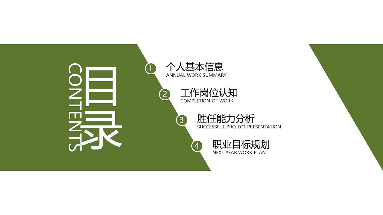 绿色植物简洁清新岗位竞聘PPT模板