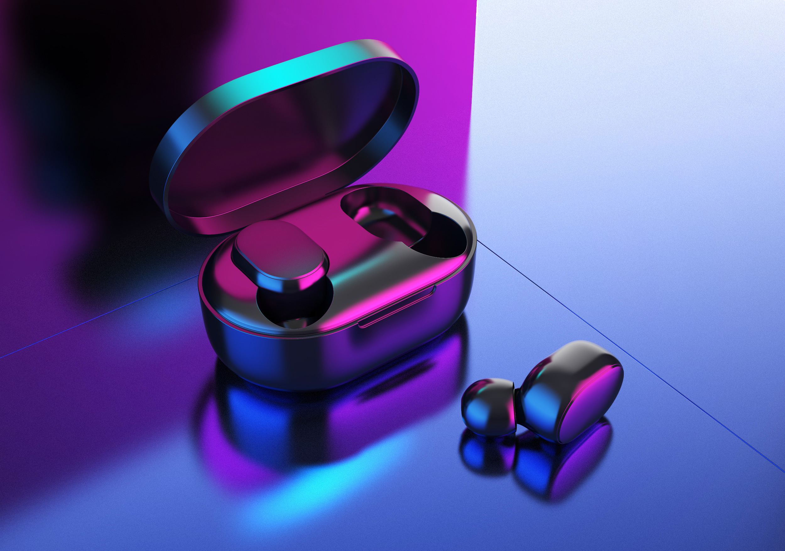 一组redmi airdots蓝牙耳机渲染图|工业/产品|电子产品|朝西里 - 原创