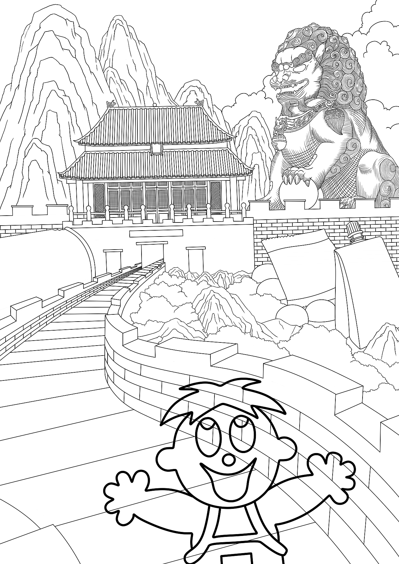 旺仔国潮包装插画