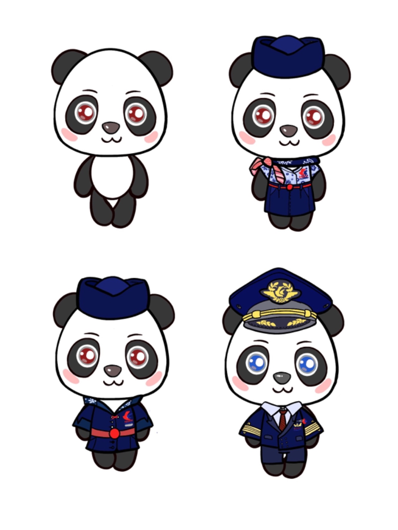 熊猫ip形象设计实践 航空ip形象 公仔 吉祥物 q版卡通|平面|ip形象|熊