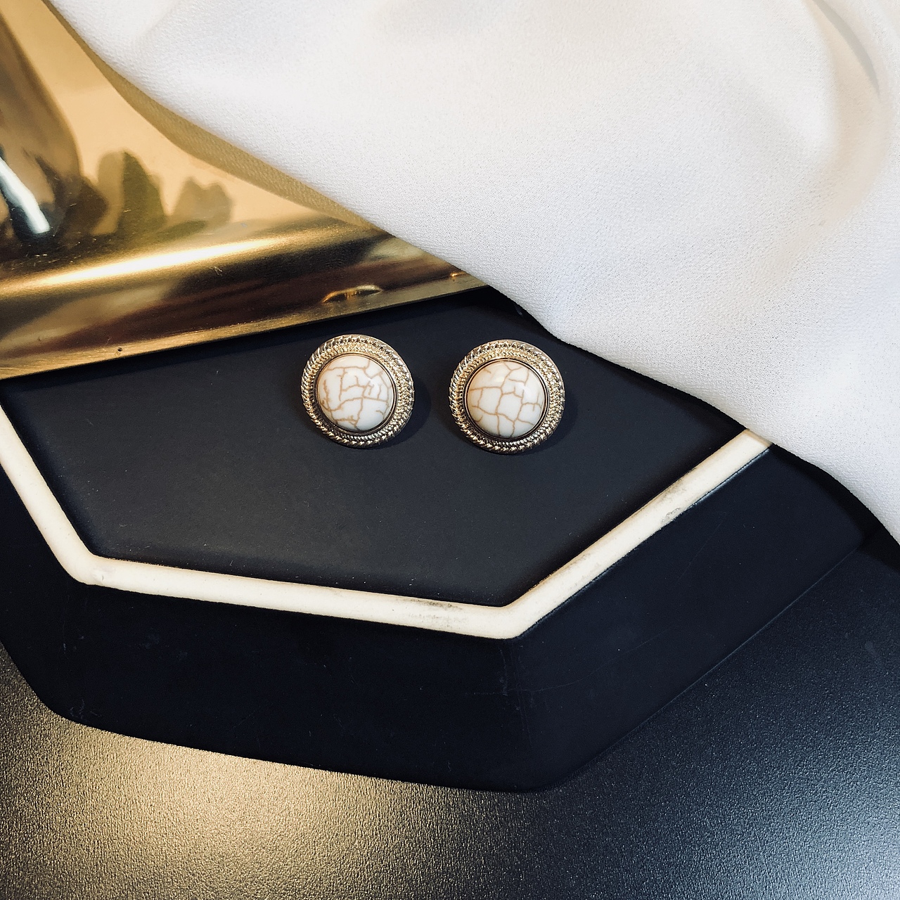 手作之复古白松石耳钉（图ZMTE0ODA5OTc2） - 首饰设计 - 站酷设计师Z86564557原创素材 - 站酷ZCOOL