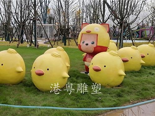 愤怒的玻璃钢小鸡卡通系列小鸡主题公园雕塑树脂摆件