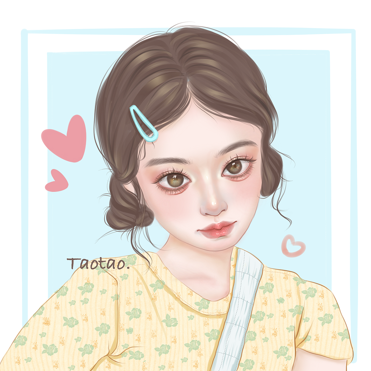 procreate手绘女生头像