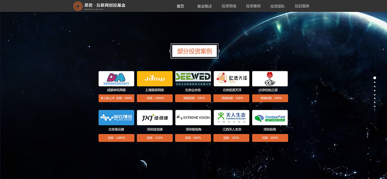 昂若基金网站设计