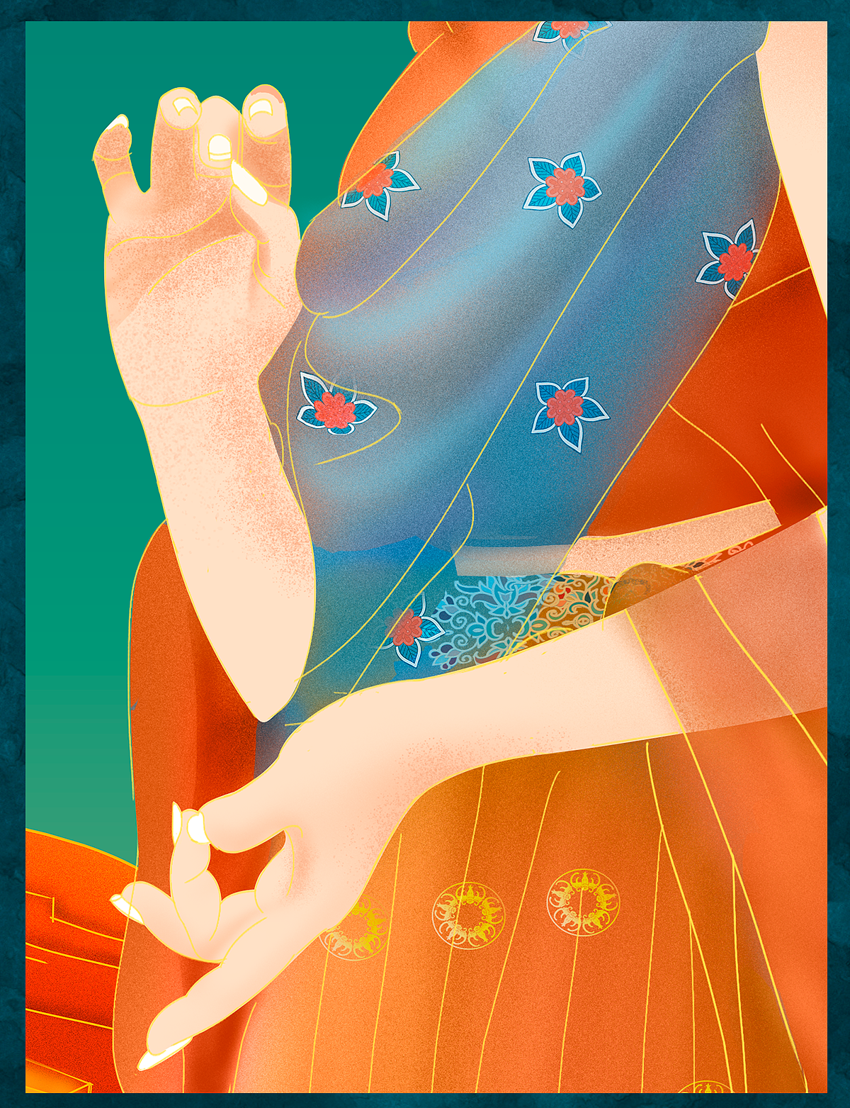 《敦煌太守后庭歌》练习插画（图ZMTk1NTY2Njky） - 创作习作 - 站酷设计师梦很恬615原创素材 - 站酷ZCOOL