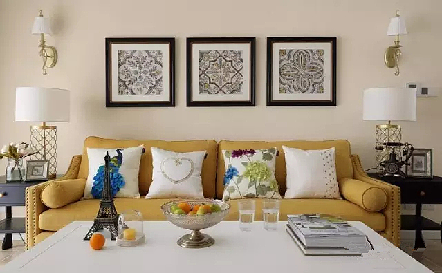 郑州海马公园142平三室两厅美式乡村案例装修效果图