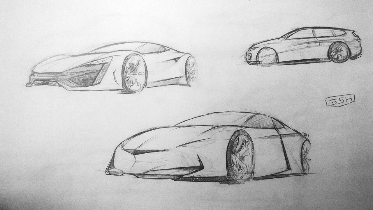 汽车设计手绘草图 
