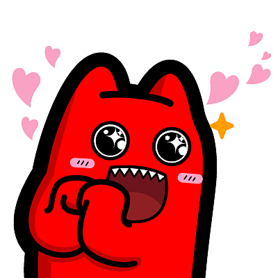 h86【魔鬼猫表情-仰慕】#半身 爱心 表白 示爱 可爱 卖萌 ip 魔性 斗