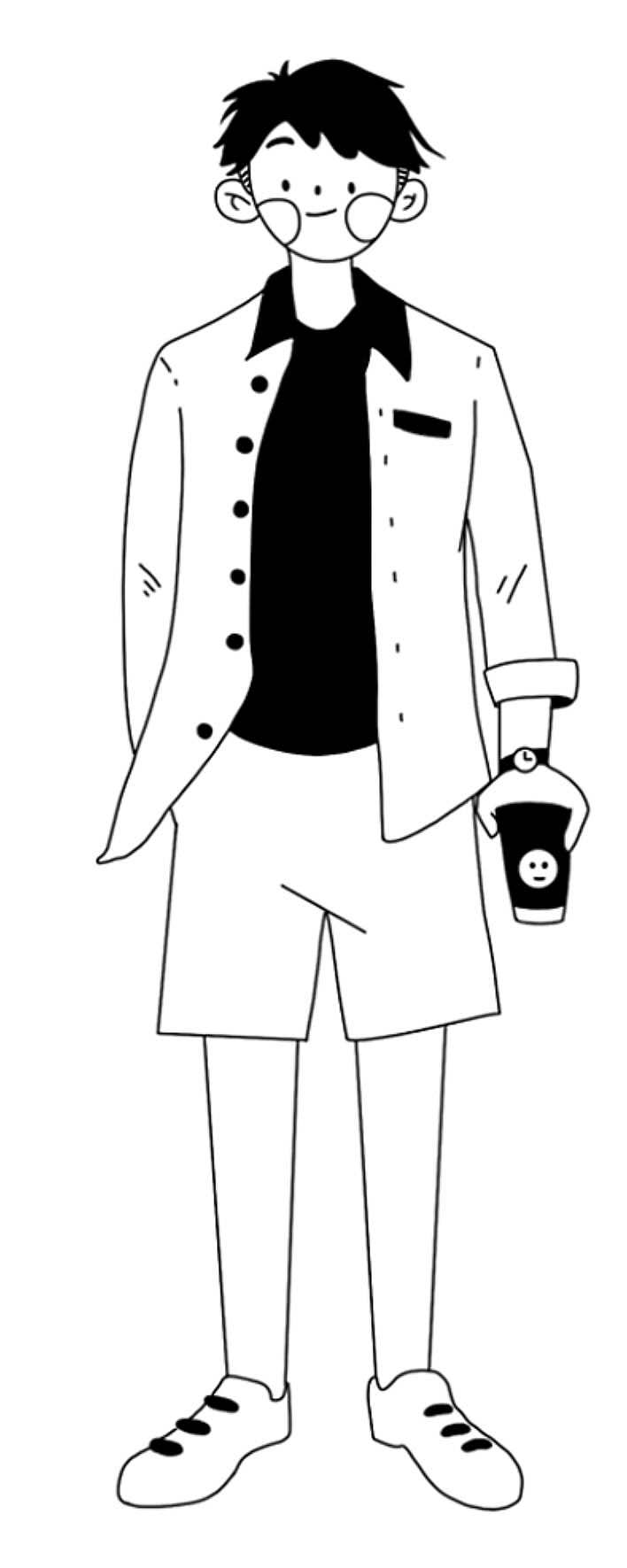 黑白线稿简笔人物卡通服装穿搭上海/插画师/3年前/1256浏览爱画画的