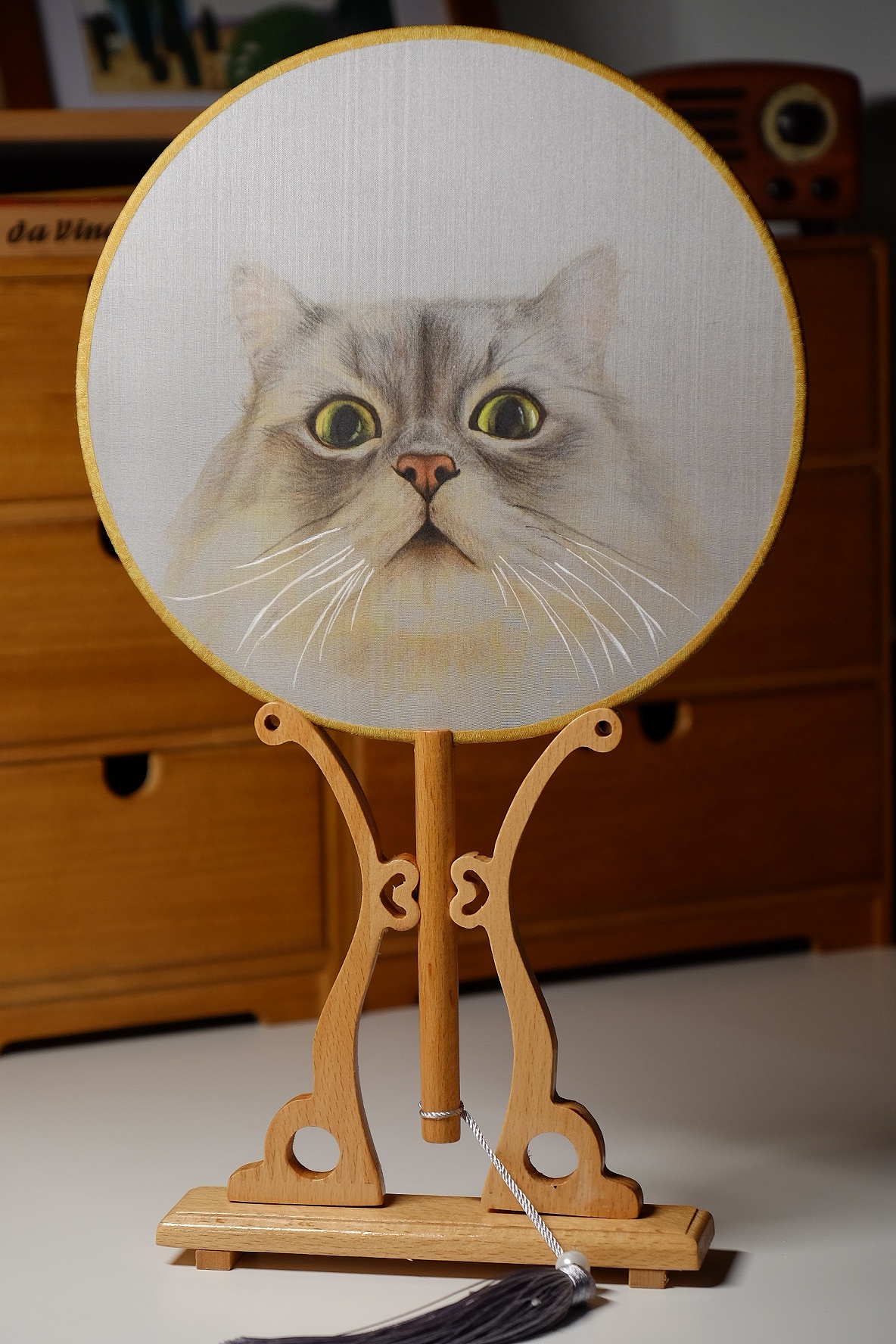 手绘团扇《猫咪2》