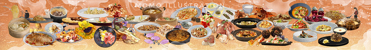 《风味人间》长卷插画（图ZMjIwMDkyNDY0） - 商业插画 - 站酷设计师Momo_沫沫原创素材 - 站酷ZCOOL