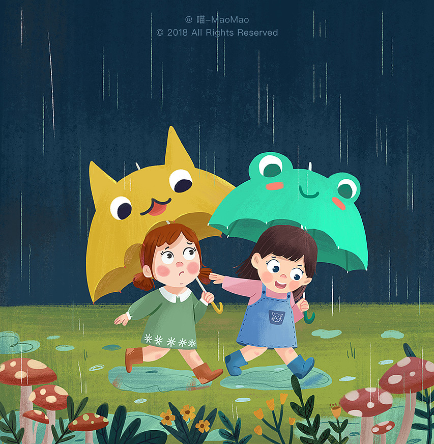 小女孩系列插画（图ZMTE1NDAyOTg0） - 儿童插画 - 站酷设计师QinMAoMao原创素材 - 站酷ZCOOL